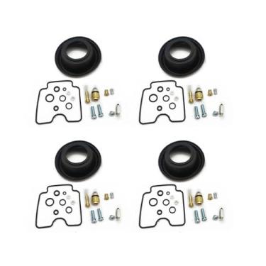 Imagem de Kit de reparo de carburador de motocicleta, junta de válvula de agulha, parafuso de ar, diafragma a vácuo compatível com XVS1100 V-Star XVS 1100 1999-2009 (4 conjuntos)