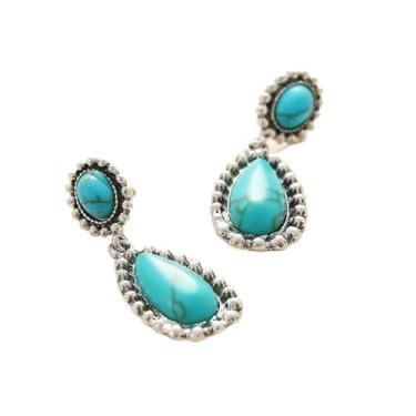 Imagem de Brincos femininos ocidentais banhados a prata vintage Concho Brincos pendentes Cowgirl Country Concert Acessórios, One Size, Metal, Sem pedra preciosa