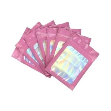 Imagem de Sacos Plásticos Iridescentes Com Fecho Zip 10-100 Peças Para Cosmético