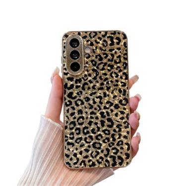 Imagem de Danglyld Linda capa de leopardo para Galaxy A36 5G, mulheres meninas luxuosas brilhantes brilhantes guepardo estampa animal lente protetora à prova de choque capa protetora para celular para Samsung