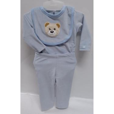 Imagem de Conjunto Luxo Plush Bebê Menino Inverno 3 Pçs LessaKids 9200-Masculino
