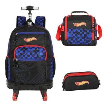 Imagem de Kit Mochila Rodinhas 360 Porta Notebook Hot Wheels - Luxcel