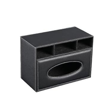 Imagem de Suporte de capa de caixa de lenços multifuncional de couro PU moderno, organizador para banheiro, penteadeira, bancadas, decoração de mesa