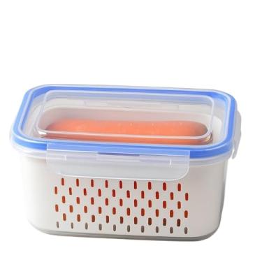 Imagem de Kit Potes Organizadores Herméticos para Geladeira 850ml 1750ml 3300ml – Organizador de Geladeira Multiuso para Alimentos e Verduras(1 Pote M)