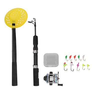 Imagem de Vara de pesca no gelo, combinação de carretel de fibra de carbono, conjunto de vara de pesca no gelo de inverno com ganchos de carretel, acessórios para entusiastas da pesca no
