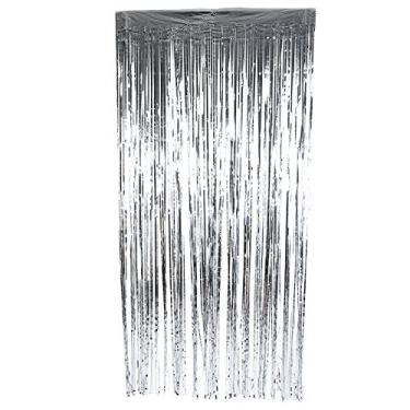 Imagem de Decoração Suspensa de Cortina com Franja Reutilizável para Aniversário Casamento Festa Eventos Festivos Fundo Cabine Fotos Porta Quarto