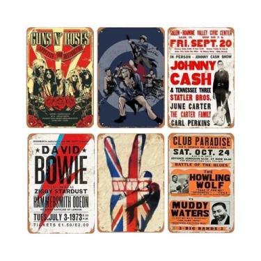 Imagem de Placa De Metal Retro De Banda De Rock, Poster Decorativo Para Bar, Clu