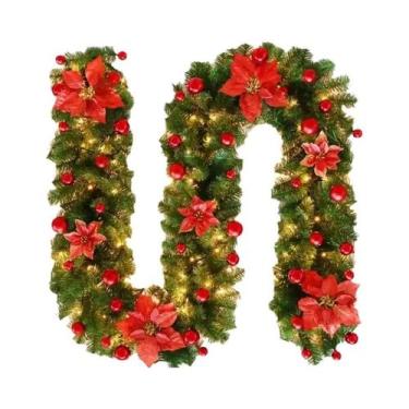 Imagem de Guirlanda De Natal LED Luxuosa De 2,7m Com Lanternas, Banner De Árvore