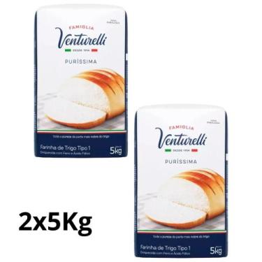 Imagem de Kit 2 farinha enriquecida puríssima famiglia venturelli 5kg  alto rend