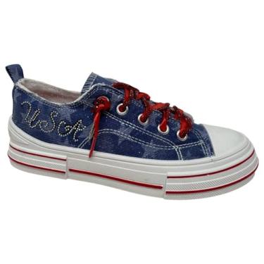 Imagem de Very G Tênis feminino Aman de lona com cadarço, Jeans escuro EUA, 41