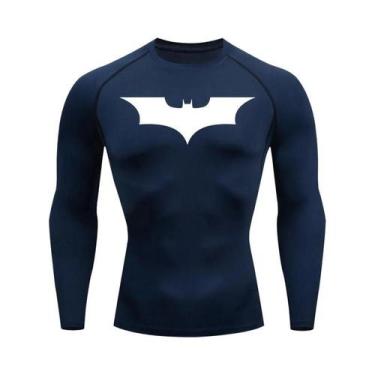 Imagem de Camiseta Masculina De Compressão De Manga Longa Com Estampa De Morcego
