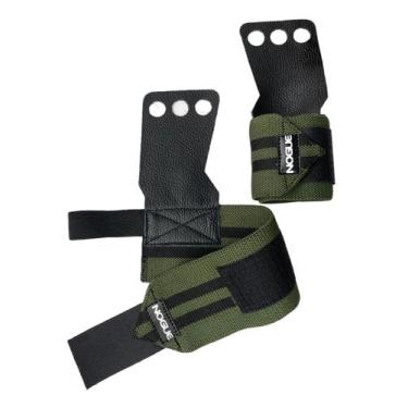 Imagem de Luva  Hand Grip Com Munhequeira Três Furos NOGUE FIT, Verde, M