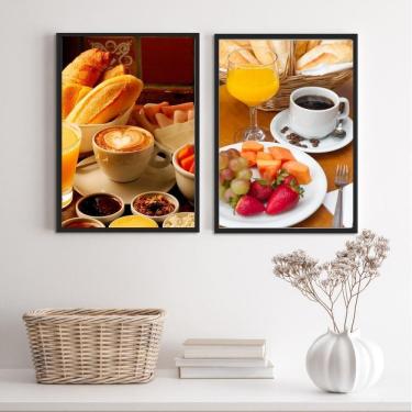 Imagem de Quadros Café da Manhã 24x18cm - Vidro, Moldura Preta