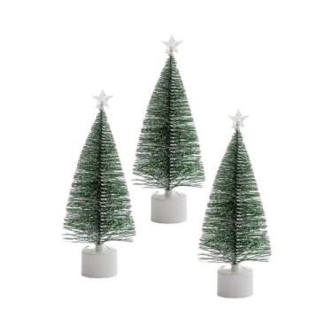 Imagem de Conjunto De 3 Mini Árvores De Natal LED Coloridas Artificiais Para Mes