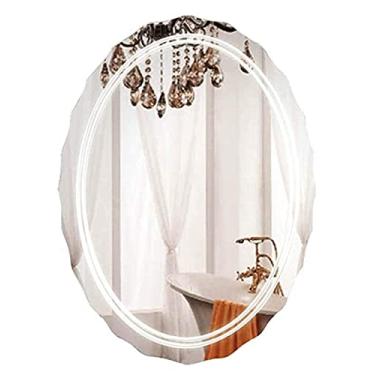 Imagem de Espelho de maquiagem espelho de banheiro montado na parede penteadeira de renda banheiro espelho de parede simples moderno sem moldura espelho de vaidade espelho de banheiro espelhos para mesa