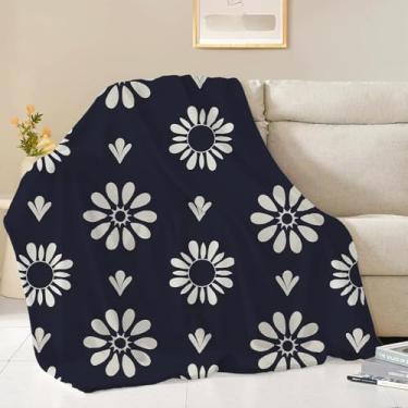 Imagem de NEWCOSPLAY Cobertor bonito e macio de lã estética para crianças, meninas, meninos, adolescentes, cobertor aconchegante para cama sofá acampamento (girassol, manta (127 x 152 cm))