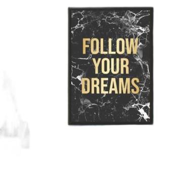 Imagem de Quadro Follow Your Dreams Mármore 45X34Cm Moldura Preta - Quadros On-L