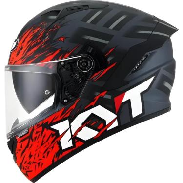 Imagem de Capacete KYT Striker 2V Flaming Anth Preto e Vermelho-Masculino