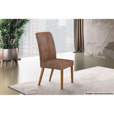 Imagem de Cadeira Sala de Jantar Lunara Madeira Kit 2 Un Capuccino/Linho Bege - Rufato