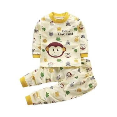 Imagem de Conjunto De Pijamas De Algodão Para Crianças Com Estampa De Desenhos A