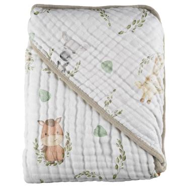 Imagem de Toalha de Banho Bebê Soft Com 3 Camadas De Fralda Baby Joy