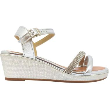 Imagem de Sandália Feminina Anabela Casual Dia a Dia Passeio Trabalho Festa Com Strass Moleca 5512.309