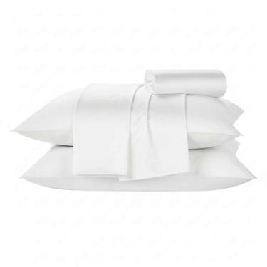 Imagem de Jogo De Cama Lençol Casal Elástico Com Fronhas 4 Peças 100% Algodão Di