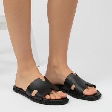 Imagem de Sandália Feminina Moleca Rasteirinha Slide Confortável Anatômica Leve 