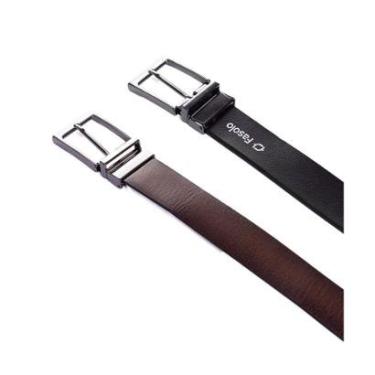 Imagem de Cinto Dupla Face Fasolo Couro Conhaque/Preto-Masculino