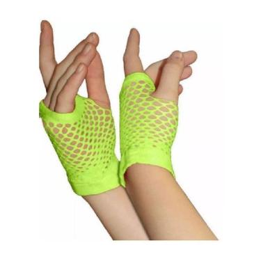 Imagem de Luva Arrastão Curta Feminina - Estilo Rock - Genérico, Amarelo neon