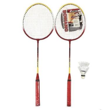 Imagem de Kit Badminton Lorben 2 Raquetes E Petecas Ler Cor Vermelho