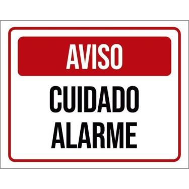 Imagem de Kit 10 Placa Acm Identificação Aviso Cuidado Alarme 18X23 - Sinalizo