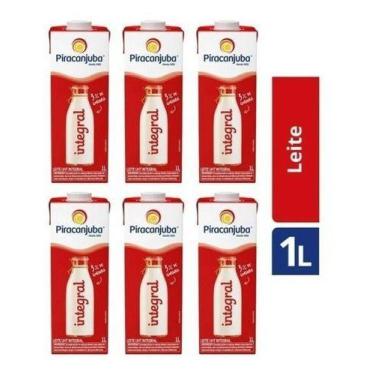 Imagem de Kit C/6 Leite Uht Integral Piracanjuba Caixa 1l