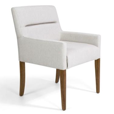 Imagem de Poltrona Base Madeira Angel C107 Linho Cru Domi