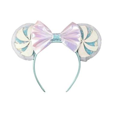 Imagem de Tiara De Natal Com Lantejoulas Em Forma De Floco De Neve Do Mickey Mou