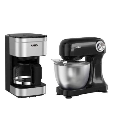 Imagem de Kit Cafeteira Elétrica Preferita 750ml, Jarra de Vidro e Filtro + Batedeira Planetária 3,5L, 12 Velocidades, Com 3 Batedores Para Massas