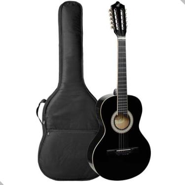 Imagem de Viola Caipira Giannini Eletrica Preta Vs14Eq + Capa