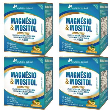 Imagem de Kit 4 Magnésio e Inositol + Associações Sabor Maracujá 4x20 sachês Flora Nativa do Brasil-Unissex
