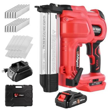 Imagem de Uhfsyut Grampeador Brad sem fio 20V – Pistola de pregos 2 em 1 com bateria resistente com 2.000 pregos e controle de profundidade ajustável para marcenaria profissional e renovação doméstica (conjunto