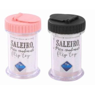 Imagem de Porta Condimentos Saleiro Flip Top PlasTutti, Preto
