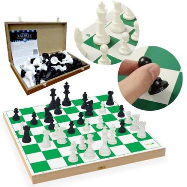 Imagem de Jogo De Xadrez Maleta Madeira Profissional Tabuleiro 40x40 - Pais & Fi