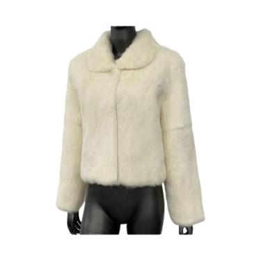 Imagem de Casaco Feminino De Pele De Coelho Natural Para Outono Inverno, Jaqueta