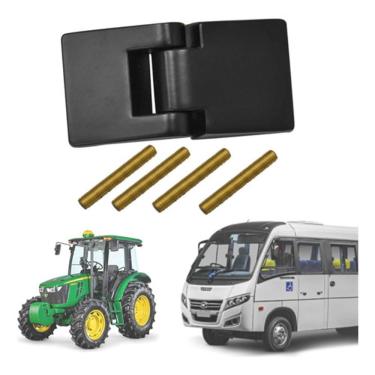 Imagem de Dobradiça Externa Dupla para Porta Agrícola e Ônibus Modelo F103 Compatível com Baús, Cabines e Uso Geral Reforçada