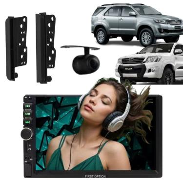 Imagem de Central Multimídia Automotiva 2 Din Mp5 Hilux Sw4 7 Full Touch Screen Bluetooth com Câm...