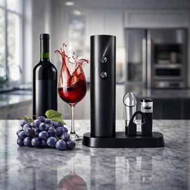Imagem de Kit Presente Abridor de Vinho Elétrico Profissional Automático - Genér