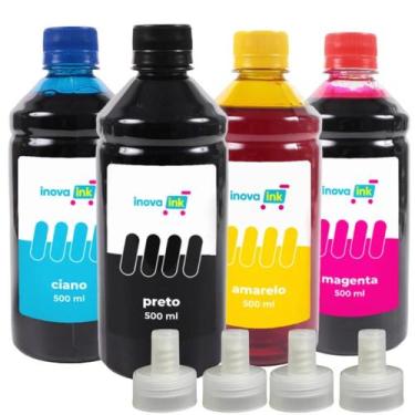Imagem de Kit 4 Tintas Compatível Epson Ecotank L3250 500ml Inova Ink