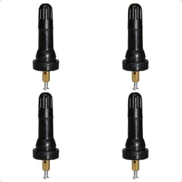 Imagem de Kit 4 Bicos Pito Válvula Para Pneu Roda Sem Câmara Tr413 Com Sensor Tp