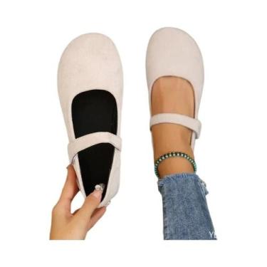 Imagem de Sapatos Casuais Femininos De Tamanho Grande Com Bico Redondo Estilo Ma
