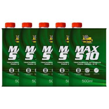 Imagem de Kit 5 Aditivos Diesel Bardahl Bardahl Max S10 500ml Limpeza Injetores 