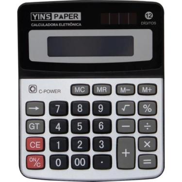 Imagem de Calculadora de Mesa 12 Digitos com Som Prata - YINS